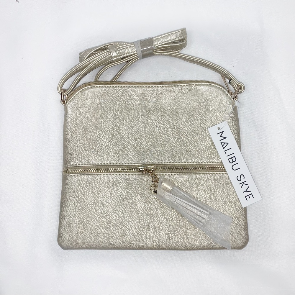 NWT MALIBU SKYE Anna Tassel Crossbody Bag - Gold